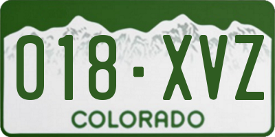 CO license plate 018XVZ