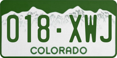 CO license plate 018XWJ