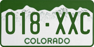 CO license plate 018XXC