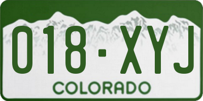 CO license plate 018XYJ