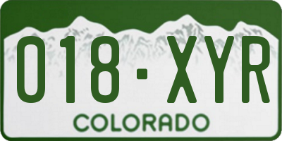 CO license plate 018XYR