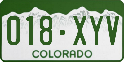 CO license plate 018XYV