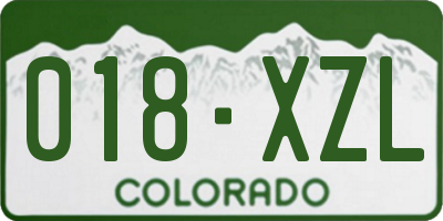 CO license plate 018XZL