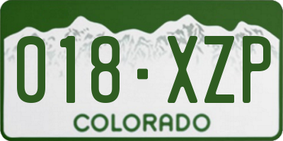 CO license plate 018XZP