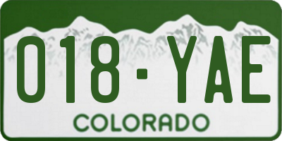 CO license plate 018YAE