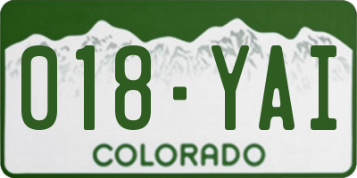 CO license plate 018YAI