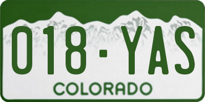 CO license plate 018YAS