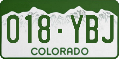CO license plate 018YBJ