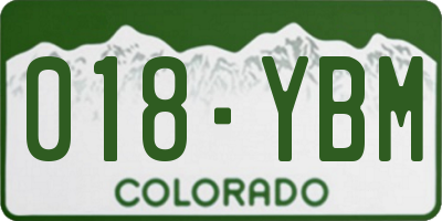 CO license plate 018YBM