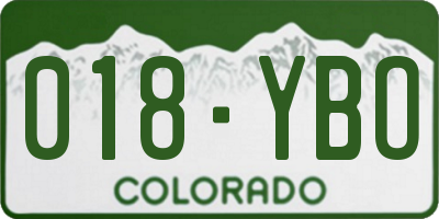 CO license plate 018YBO
