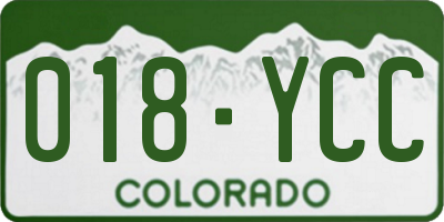 CO license plate 018YCC