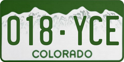 CO license plate 018YCE