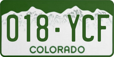 CO license plate 018YCF
