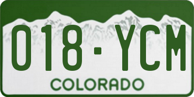 CO license plate 018YCM
