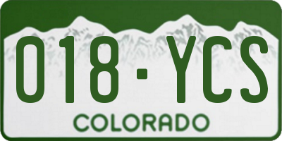 CO license plate 018YCS