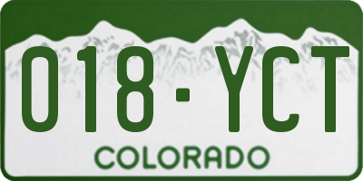 CO license plate 018YCT