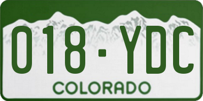 CO license plate 018YDC
