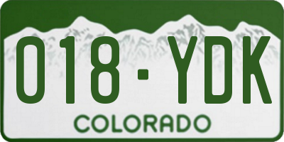 CO license plate 018YDK