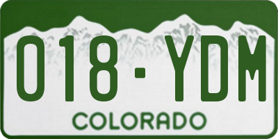 CO license plate 018YDM