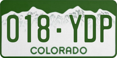CO license plate 018YDP