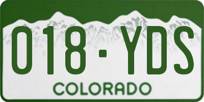 CO license plate 018YDS
