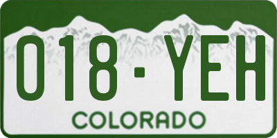 CO license plate 018YEH