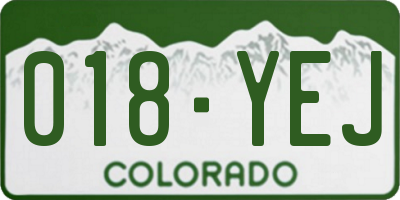 CO license plate 018YEJ