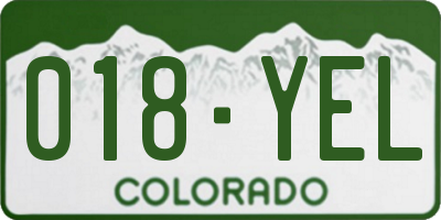 CO license plate 018YEL
