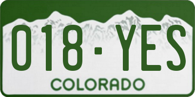 CO license plate 018YES