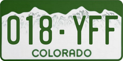 CO license plate 018YFF
