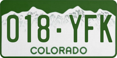 CO license plate 018YFK