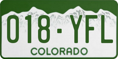 CO license plate 018YFL
