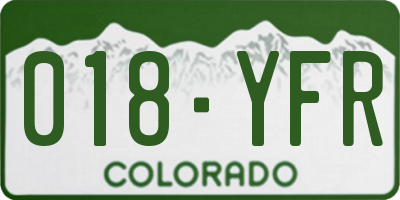 CO license plate 018YFR