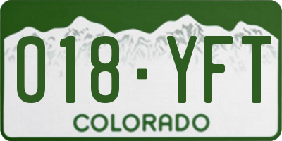 CO license plate 018YFT