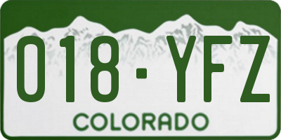 CO license plate 018YFZ