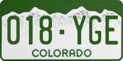 CO license plate 018YGE