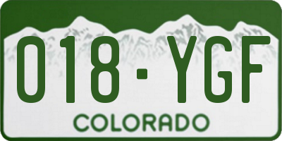 CO license plate 018YGF