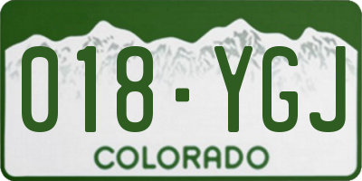 CO license plate 018YGJ