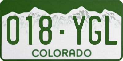 CO license plate 018YGL