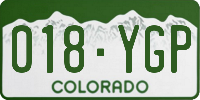CO license plate 018YGP