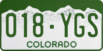 CO license plate 018YGS