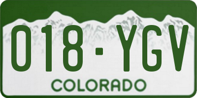 CO license plate 018YGV