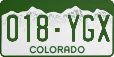 CO license plate 018YGX
