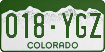 CO license plate 018YGZ