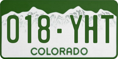CO license plate 018YHT