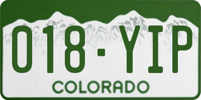 CO license plate 018YIP