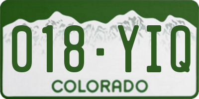 CO license plate 018YIQ