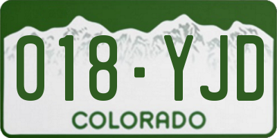 CO license plate 018YJD