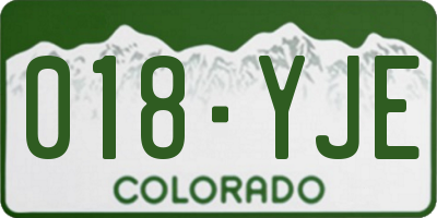 CO license plate 018YJE