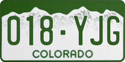 CO license plate 018YJG